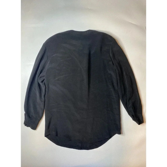 Vintage Talbots Women’s Size 4 100% Silk Black Button Up Blouse Top - Picture 7 of 7